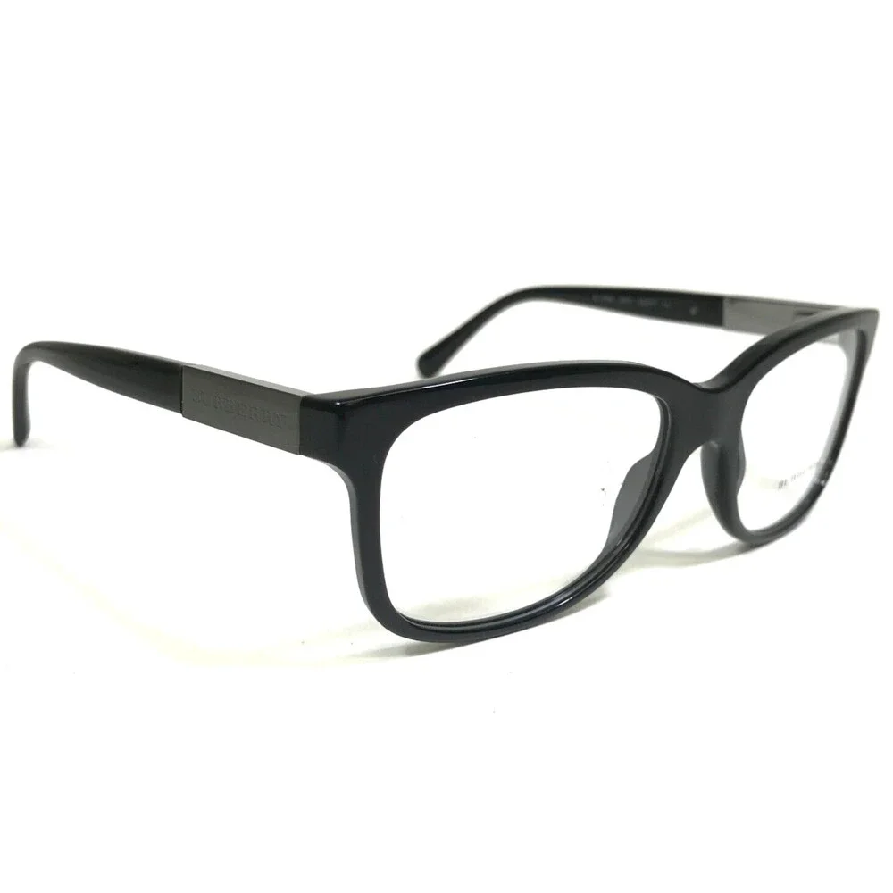 Burberry Eyeglasses Frames B2164 3001 Black Brushed Bronze Logos 55-17-140